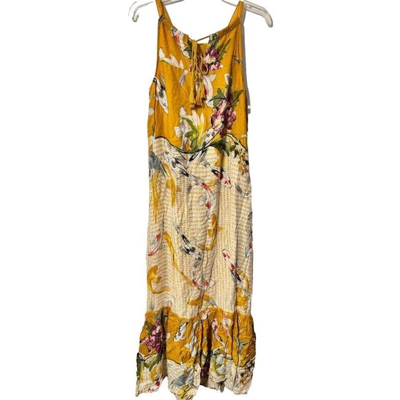 Anthropologie One September Womens Paradiso Koy Fish Maxi Dress Small Yellow - Picture 5 of 13
